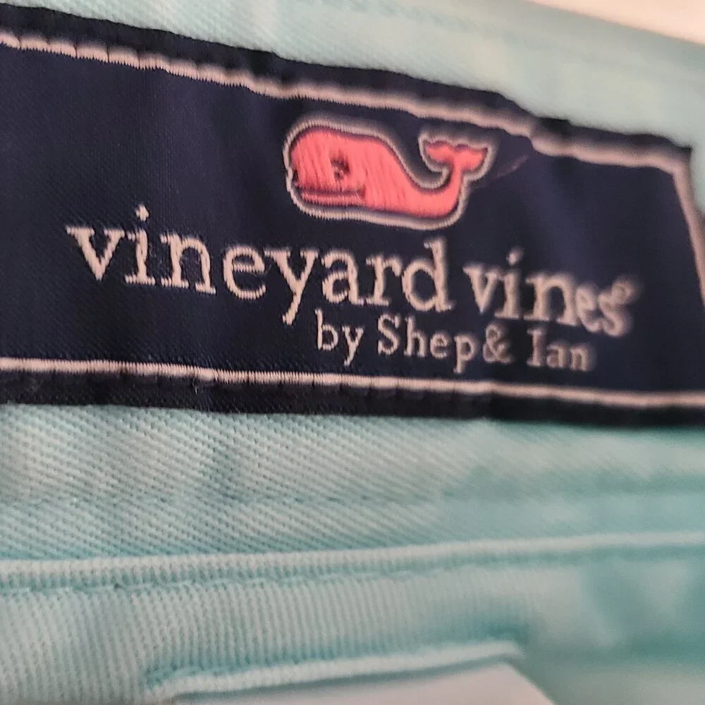 VINEYARD VINES EMBROIDERED BREAKER SHORTS LACROSSE MOTIF-POOL SIDE BLUE WAIST 28